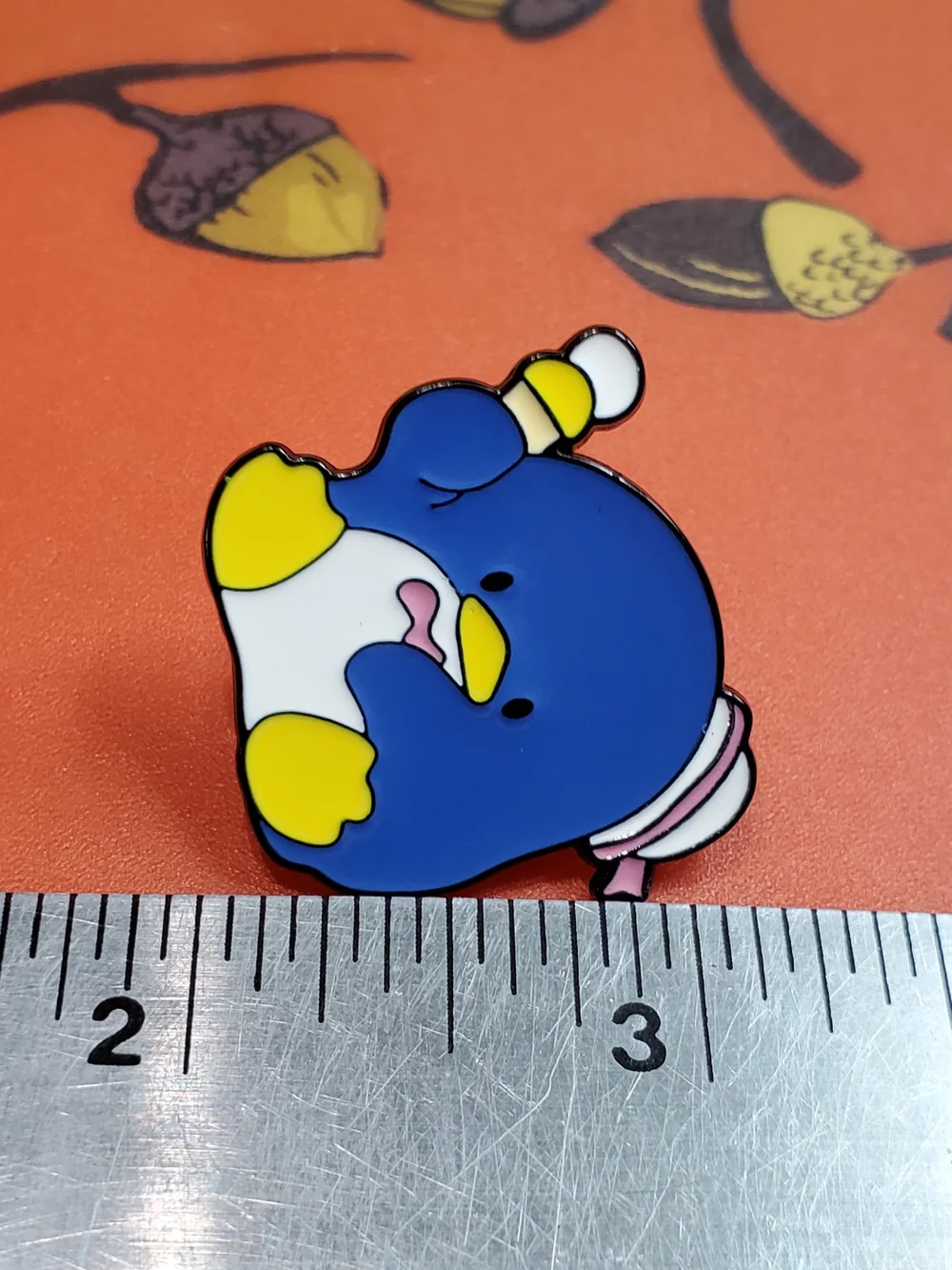 Blue Penguin Enamel Brooch Pin - Cute Blue & Yellow Accent